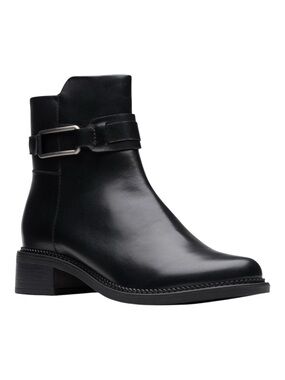 Clarks Maye Bella Black Leather Chelsea Boots Women’s Size 9.5 Wide